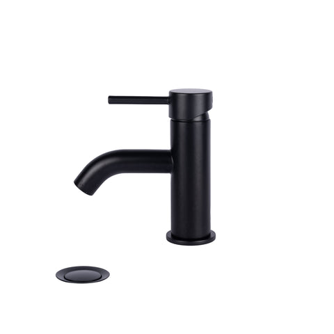 Italia Single Handle Single Hole Euro Bathroom Faucet in Matte Black- ITA-30.350-MB