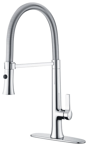 Varrene Single Handle, 1 or 3 Hole Pull-Down Kitchen Faucet in Chrome