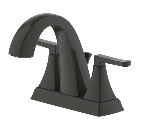 Opéra 4 in. Double Handle Centerset Bathroom Faucet with Drain in Matte Black