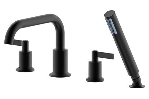 Concorde Roman Tub Filler Faucet with Hand Shower in Matte Black