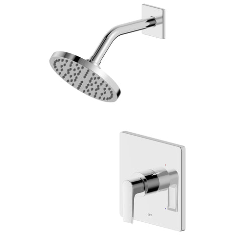 Chatelet Single-Handle 1-Spray Settings Round Shower Faucet Set in Chrome with Pressure Balance Valve Included - MFF-CHAS-CP