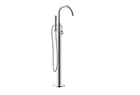 Palais Royal Floor Mount Euro Claw Foot or Roman Tub Top Filler Faucet with Hand Shower in Chrome