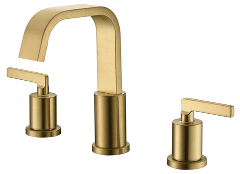 Saint-Lazare 8 in. Widespread Bathroom Ribbon Faucet in Gold