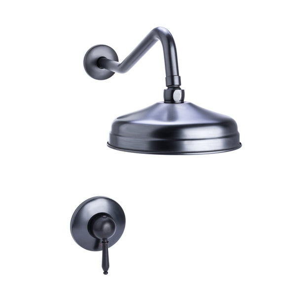Bagneux Traditional Shower Set with Rain Can and Valve in Oil Rubbed B