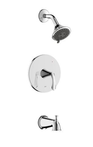 Arts et Métiers Single Handle, Tub and Shower Trim Set with Rough-in Valve in Chrome - MFF-AMTS-CP