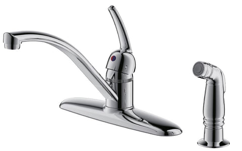 Fontaine Builder's Series 4 Hole Kitchen Faucet with Side Spray in Chrome