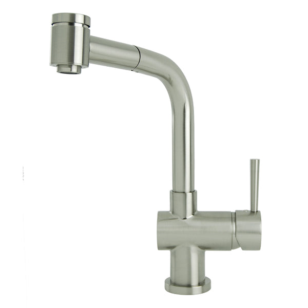 Modern Industrial Pull Out Kitchen Faucet Brushed Nickel Italia
