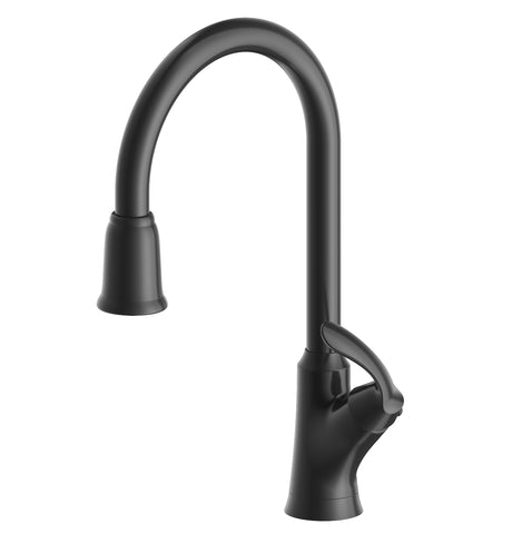 Arts et Metiers Single Handle, 1 or 3 Hole Pull-Down Kitchen Faucet in Matte Black - MFF-AMK3-MB