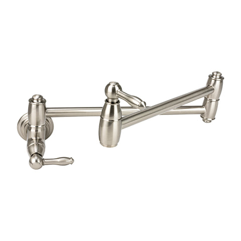 Traditional Wall-Mount Pot Filler in Brushed Nickel