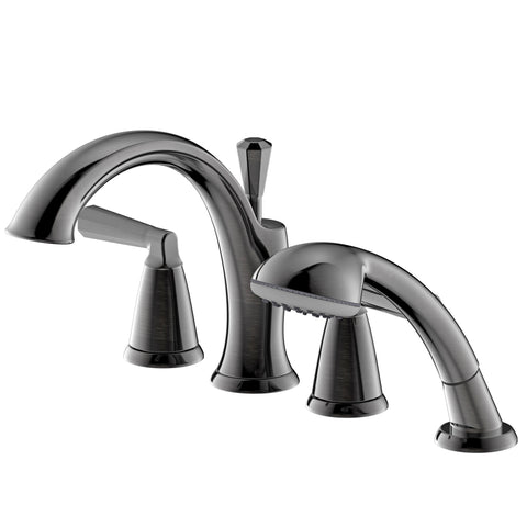 Liège 4- Hole Roman Tub Faucet With Hand Shower in Oil Rubbed Bronze