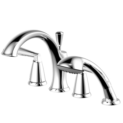 Liège 4- Hole Roman Tub Faucet With Hand Shower in Chrome