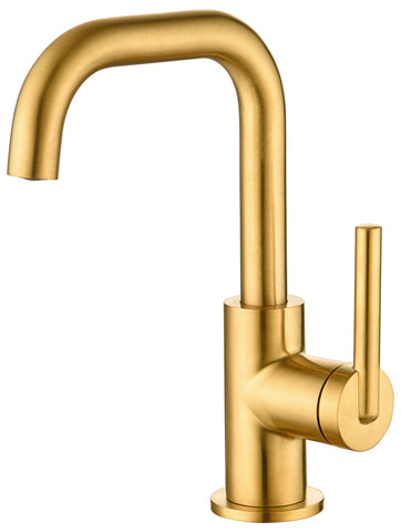 Concorde Single Handle Single-Hole Bathroom Faucet with Drain in Gold
