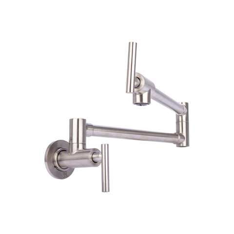 Contemporary Pot Filler Kitchen Faucet in Brushed Nickel