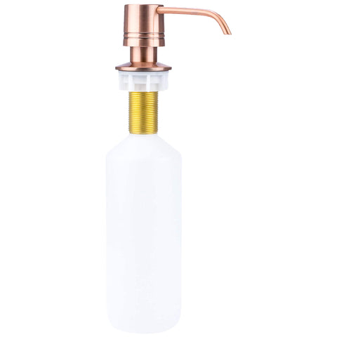 Deck-Mounted Soap Dispenser with Straight Nozzle in Antique Copper