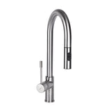 ITA-2016-BN - Italia Faucets Single Handle Pull-Down Kitchen Faucet in Brushed Nickel