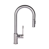 ITA-2016-BN - Italia Faucets Single Handle Pull-Down Kitchen Faucet in Brushed Nickel