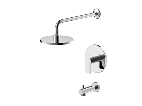Pont Neuf Single Handle, Tub and Shower Trim Set with Rough-in Valve in Chrome