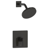 Chatelet Single-Handle 1-Spray Settings Round Shower Faucet Set in Matte Black with Pressure Balance Valve Included - MFF-CHAS-MB
