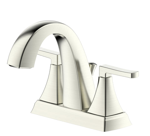 Opéra 4 in. Double Handle Centerset Bathroom Faucet with Drain in Brushed Nickel