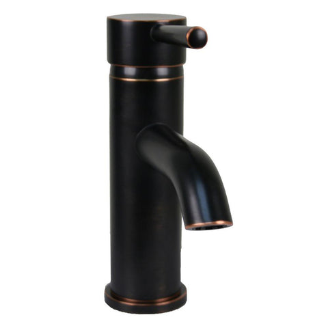 SINGLE POST BATHROOM FAUCET WITH DECK PLATE IN OIL RUBBED BRONZE