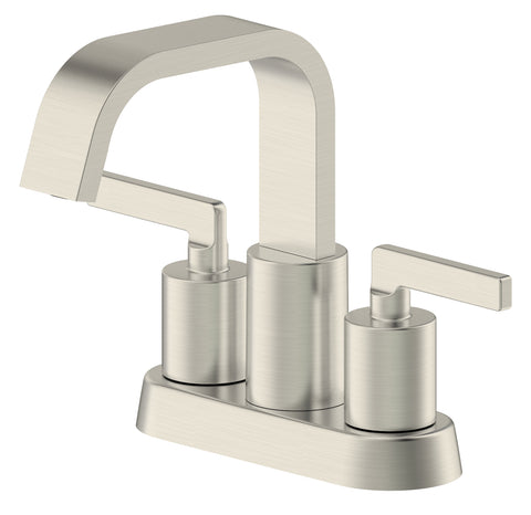 Saint-Lazare 4 in. Centerset Bathroom Faucet with Ribbon Spout in Brushed Nickel