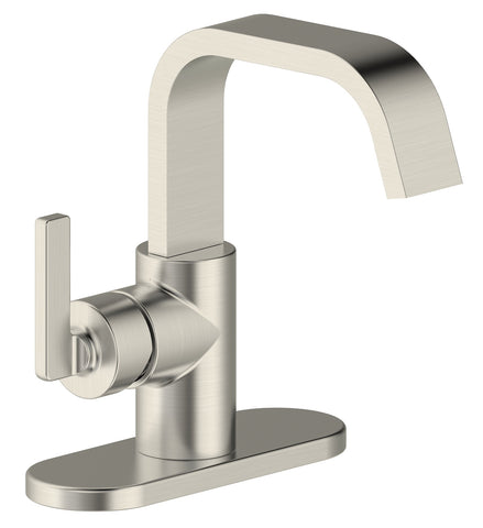Saint-Lazare 4 in.Centerset Single-Handle Ribbon Spout Bathroom Faucet in Brushed Nickel