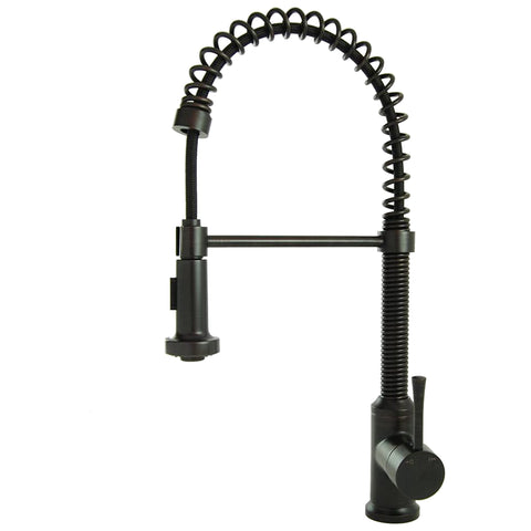 Fontaine by Italia Residential Spring Coil Pull Down Kitchen Faucet Flat Spray Head Oil Rubbed Bronze