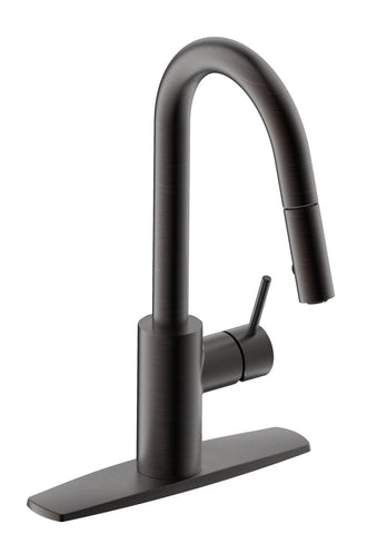 Palais Royal Single Handle, 1 or 3 Hole Pull-Down Kitchen Faucet in Oil Rubbed Bronze