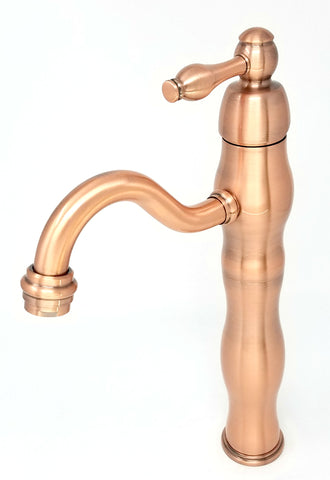 Victorian Single Hole Single Handle Vessel Bathroom Faucet in Antique Copper