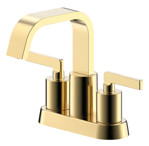 Saint-Lazare 4 in. Centerset Bathroom Faucet with Ribbon Spout in Gold