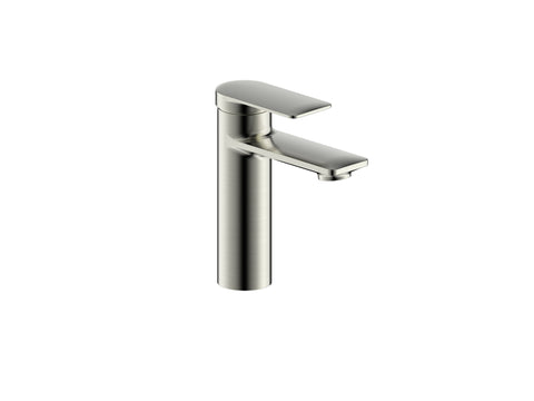Pont Neuf Single Handle Single Hole Bathroom Faucet with Flat Lever Handle in Brushed Nickel