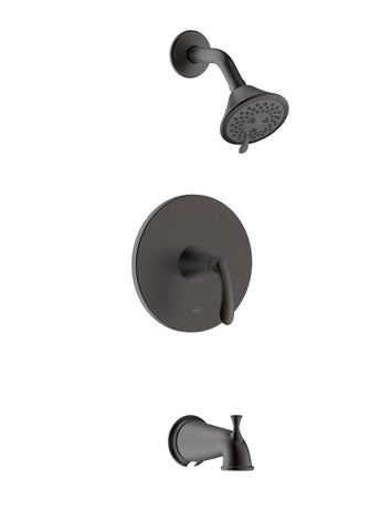 Arts et Métiers Single Handle, Tub and Shower Trim Set with Rough-in Valve in Oil Rubbed Bronze - MFF-AMTS-ORB