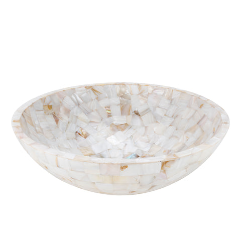 Fontaine by Italia Mother of Pearl Vessel Sink White Inlay