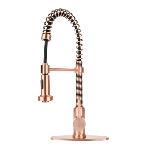 Fontaine by Italia Residential Spring Faucet with 2 Spray Heads and Deck Plate in Antique Copper