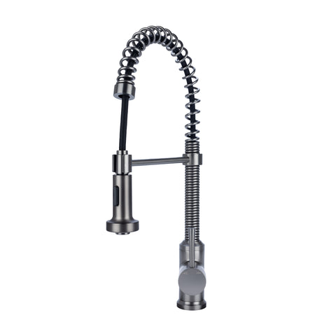 Fontaine by Italia Residential Spring Kitchen Faucet with Cone Sprayer in Pewter
