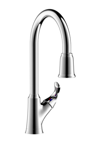 Arts et Metiers Single Handle, 1 or 3 Hole Pull-Down Kitchen Faucet in Chrome - MFF-AMK3-CP