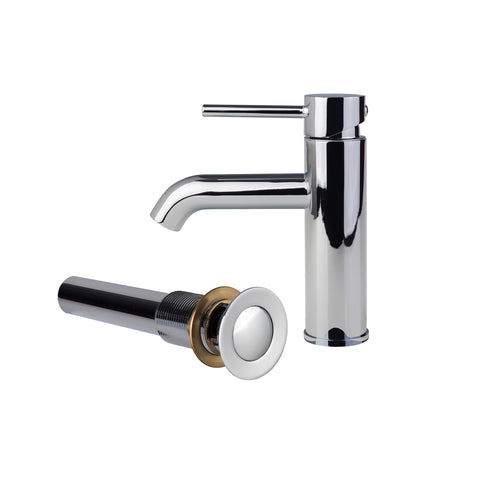 Palais Royal European Single Post Bathroom Faucet with Standard Sink Drain with Overflow Chrome