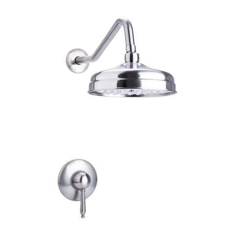 Fontaine by Italia Bagneux Traditional Shower Set with Rain Can and Valve in Brushed Nickel - 86H15-BN