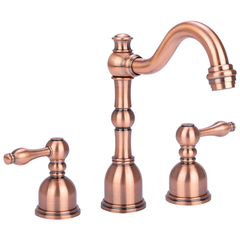 Victorian 8 in. Widespread 2-Handle High-Arc Bathroom Faucet in Antique Copper