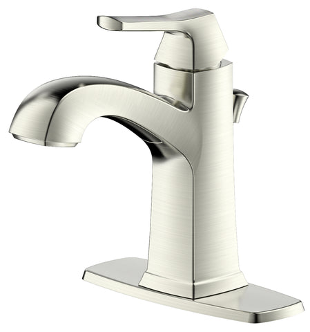 Fontaine by Italia Opéra Single Handle 1 or 3 hole Centerset Bathroom Faucet in Brushed Nickel