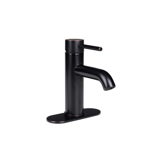 European Single Post Bathroom Faucet with Deck Plate Oil Rubbed Bronze