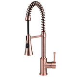 Fontaine by Italia Residential Spring Coil Kitchen Faucet Cone Spray Head Antique Copper