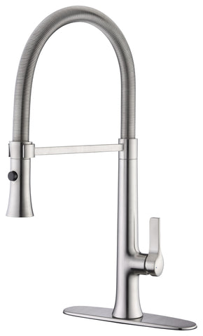 Varrene Single Handle, 1 or 3 Hole Pull-Down Kitchen Faucet in Brushed Nickel