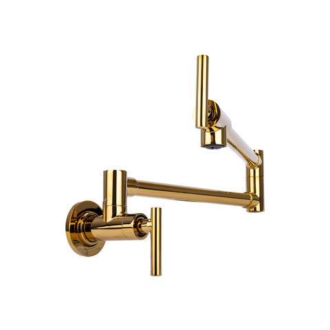 Contemporary Pot Filler Kitchen Faucet in Gold Finish