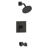 Chatelet Single-Handle 1-Spray Settings Round Tub and Shower Faucet Set in Matte Black with Valve Included - MFF-CHATS-MB