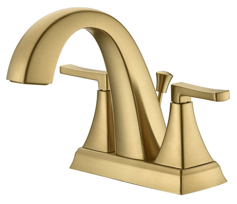 Opéra 4 in. Double Handle Centerset Bathroom Faucet with Drain in Gold