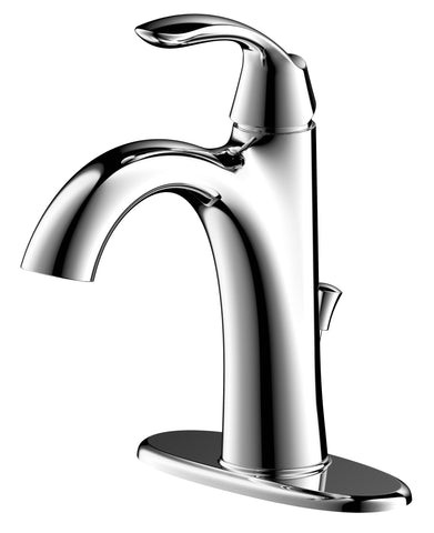 Arts et Metiers Single Handle Single-Hole Bathroom Faucet with Drain in Chrome - MFF-AMC1-CP